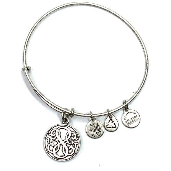 Alex and Ani Charm Bracelet Silver Gold Finish - Expands 2"- 3.5" - Picture 1 of 2